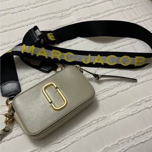 Marc Jacobs Beige Crossbody Bag with Bold Strap